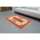 1970's Vintage Turkish Milas Handmade Wool Cotton Orange Area Rug 88x136