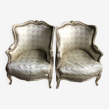 Two Louis XV style armchairs