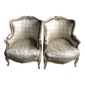 Two Louis XV style armchairs