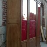 3-door oak bookcase