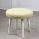 Vintage Italian Stool in Beige Fabric, 80s