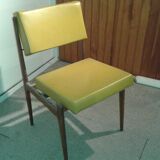 Set of 2 wooden chairs and skaï
