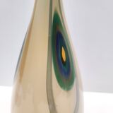 Beige Encased and Hand-blown Glass Decanter Bottle, Italy