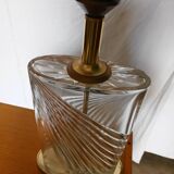 Table lamp in cut crystal and brass from the 70s