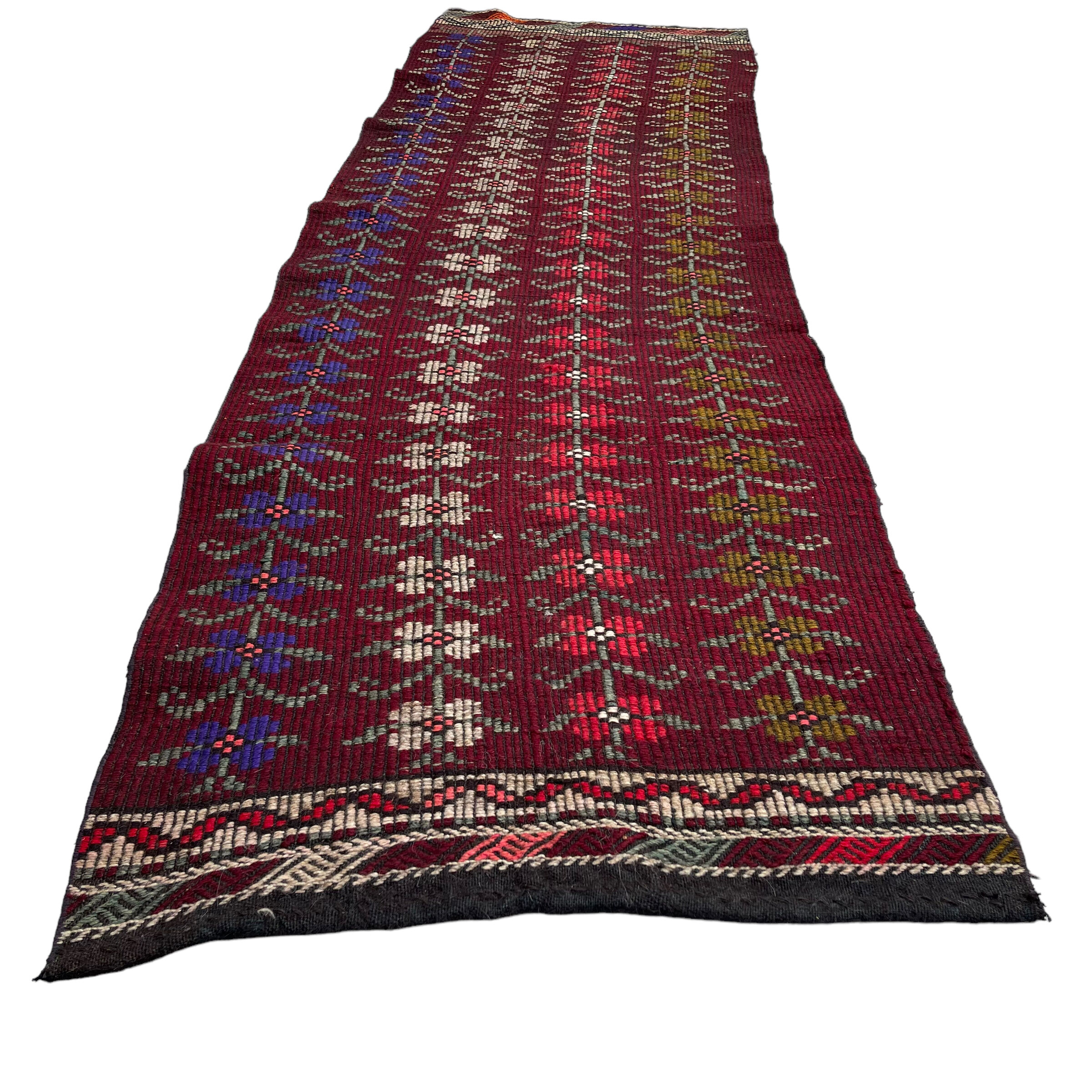 Vintage turkish kilim runner , 292 x 90 cm