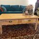 Antique solid wood farmhouse coffee table