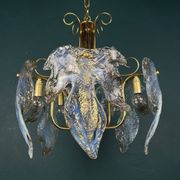 Murano Ice glass ceiling light, Italy, 1970s