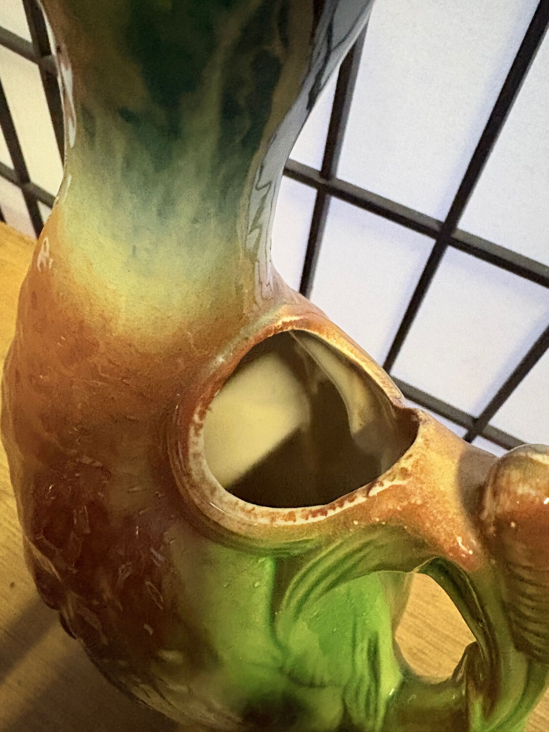 Glazed ceramic duck jug – St Clément – France