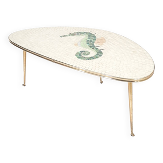 Berthold Muller coffee table with seahorse decoration