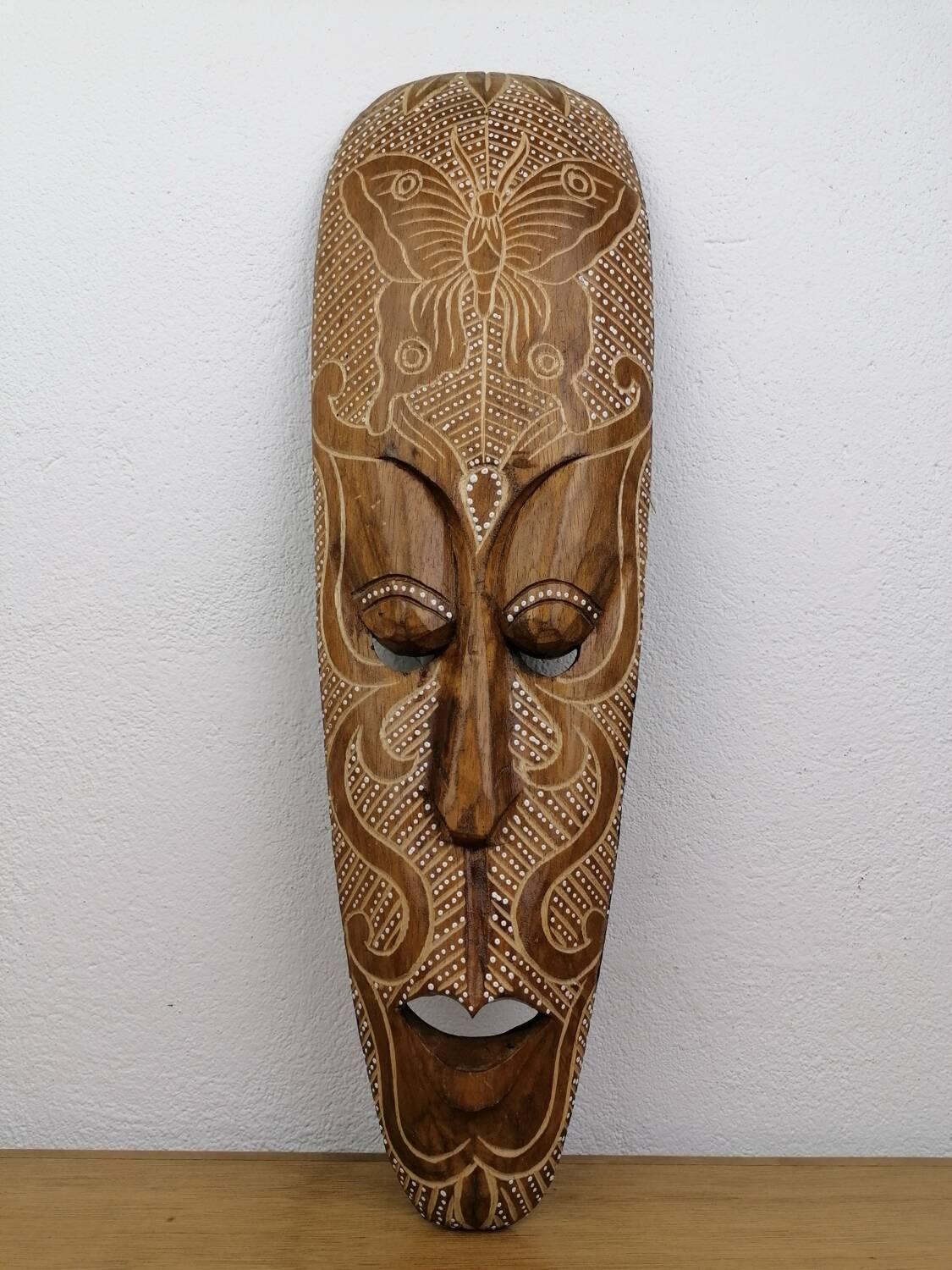 Hand carved wooden African tribal mask