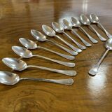 Set of 12 silver-plated dessert spoons, "Vieux Paris" model