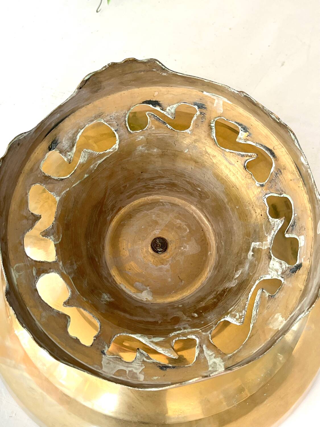 Brass Punch Bowl Set with 12 Cups, Ladle – French Vintage Mid-Century