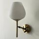 Brass and white opaline glass wall light, Arlus design 1950.