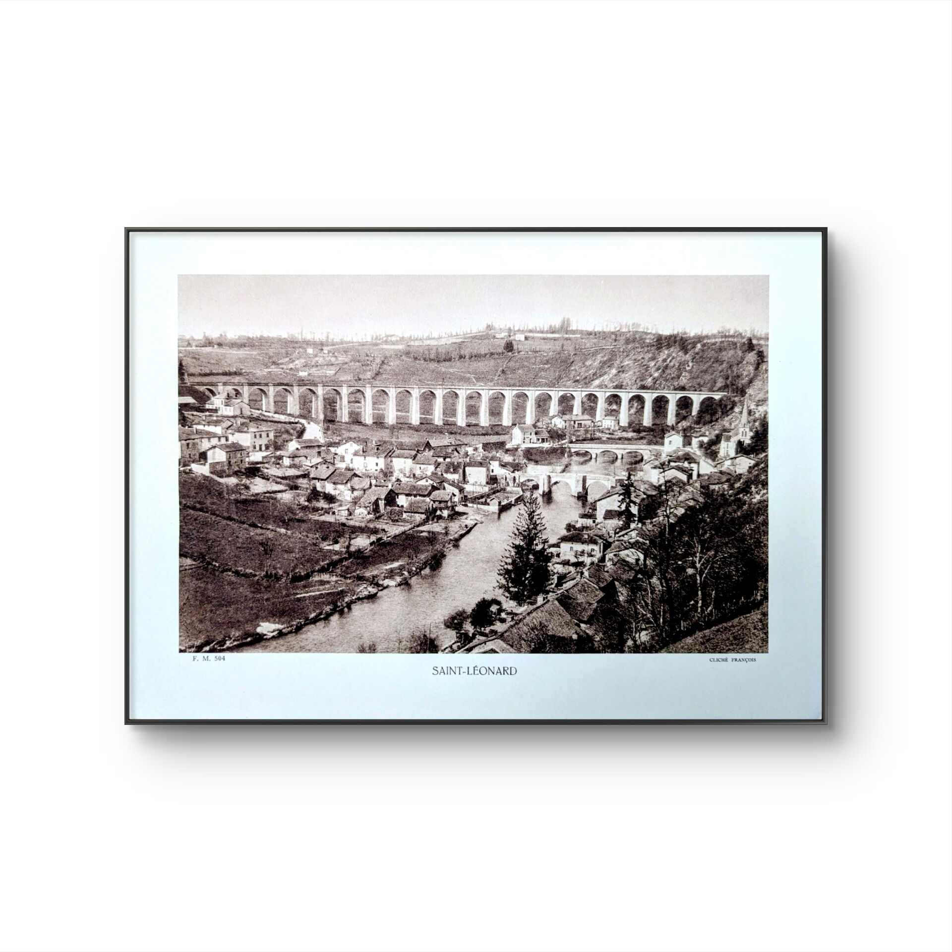 Saint-Léonard-de-Noblat, Haute-Vienne, printed photo plate from 1942.