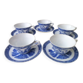 Set of 5 coffee cups made of Japanese porcelain