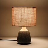 Handmade Søholm ceramic table lamp with jute lampshade / Danish Design