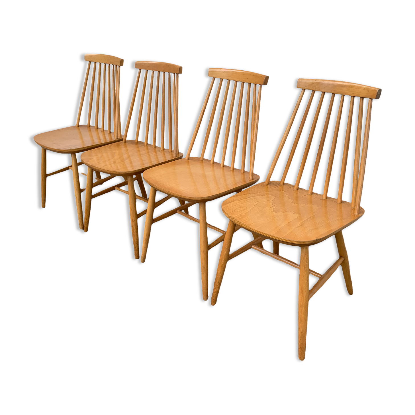 Chaises scandinaves Pinnstol ZPM Radomsko 1950