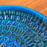 Large wall plate Rimini Blu Italian mid-century by Aldo Londi for Bitossi, 1960s.