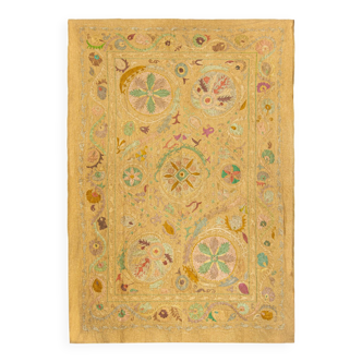 Textile suzani teinté et brodé à la main 218 x 145 cm