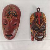 Set of decorative African Indonesian tribal masks Z015