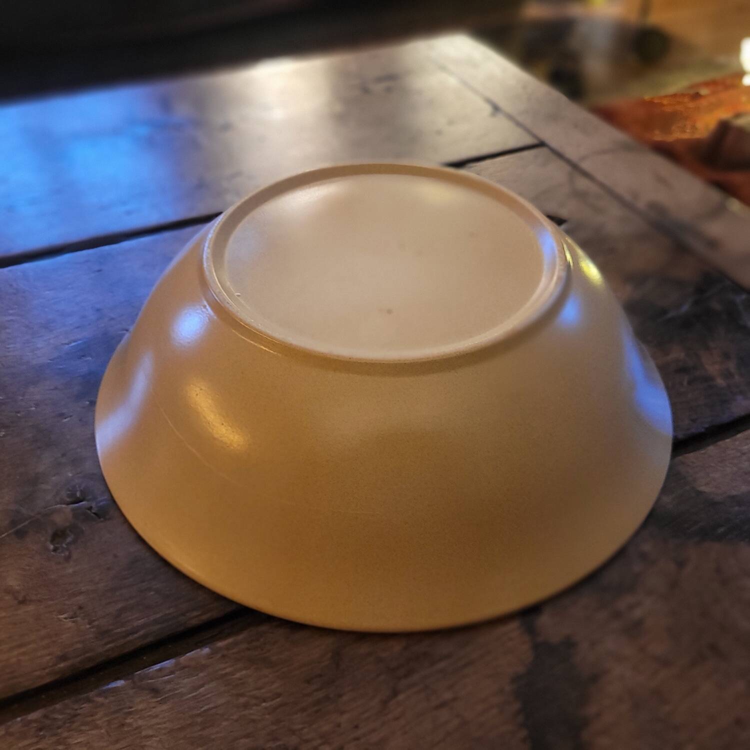 Stoneware salad bowl with floral decoration. 1970s