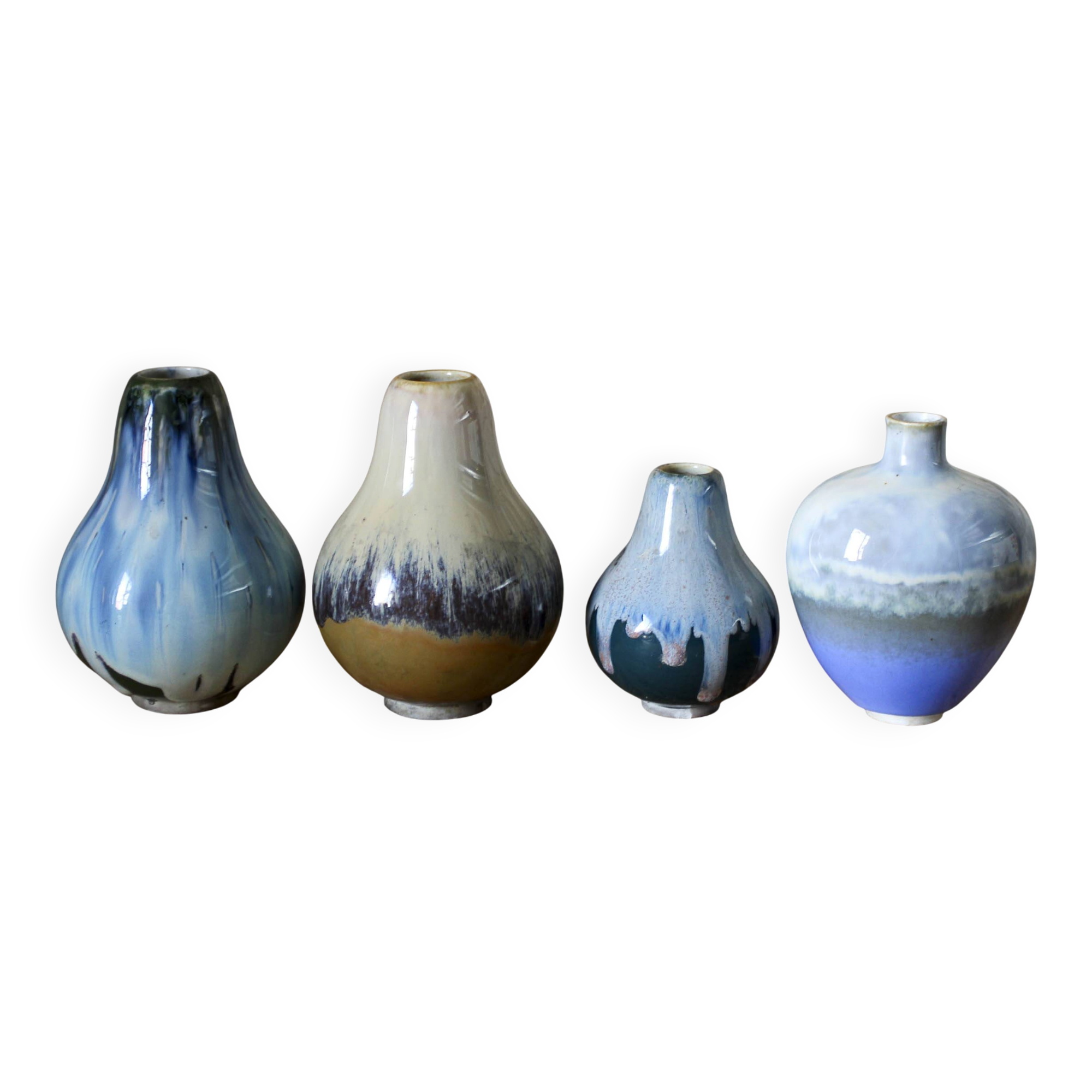 Set of 4 porcelain vases from the early 20th century by François Paul Louchet.