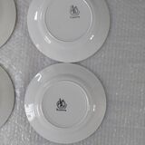 Set of 6 plates porcelain moulin des loups & hamage nord model valdivia used