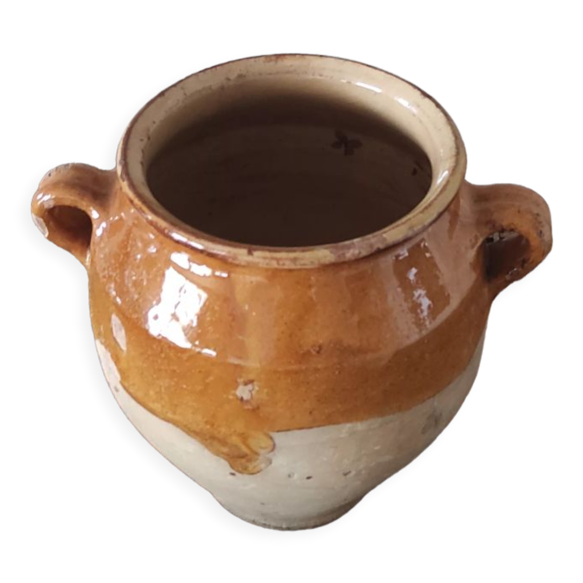 Yellow stoneware confit pot