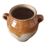 Yellow stoneware confit pot