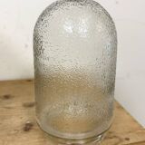 Suspension en émail blanc et fonte avec couvercle en verre, années 1960