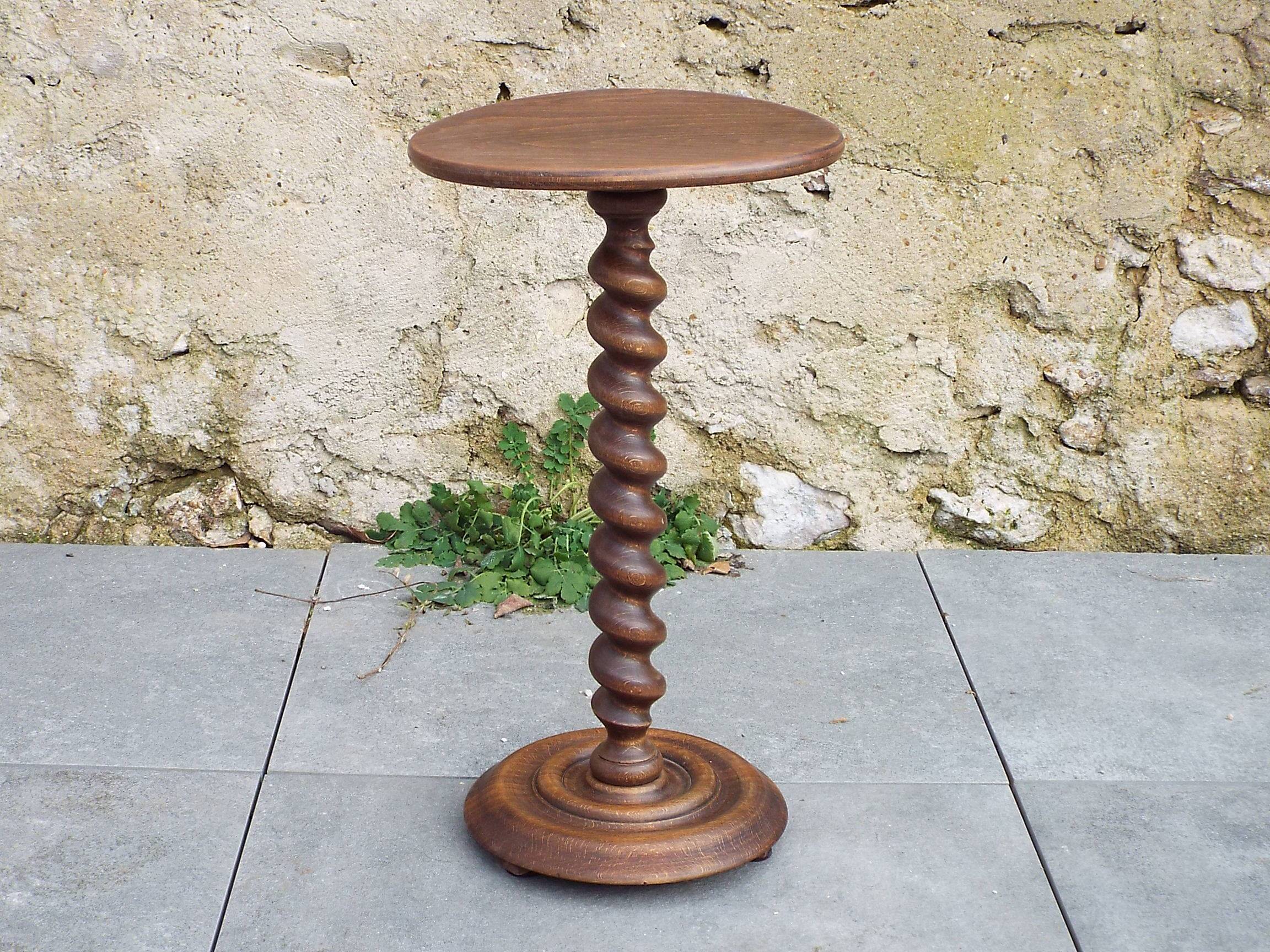 Turned wooden end table