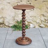 Turned wooden end table