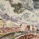 Original Swedish Oil on Canvas – "Landscape with Buildings" by Gösta Nordblad – Signed – Vintage and Framed