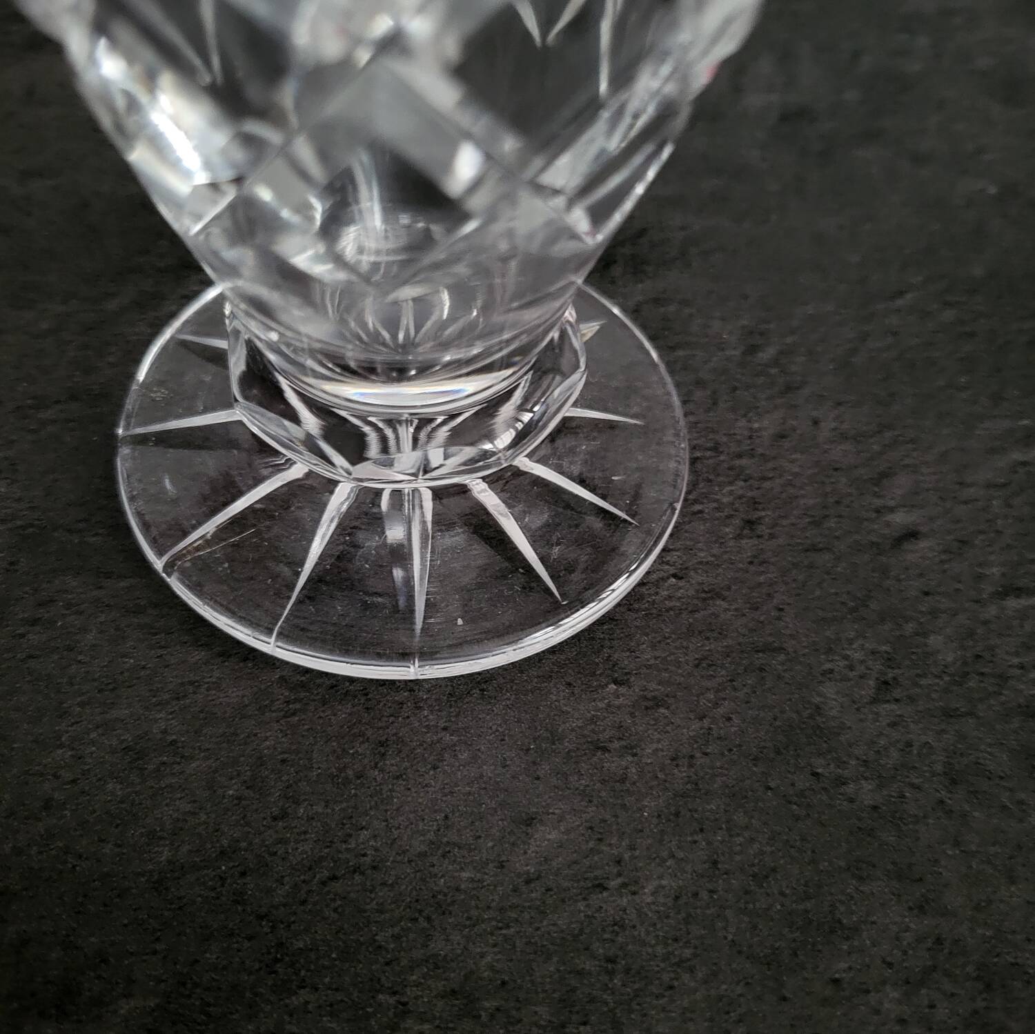 Vintage Bohemian crystal vase in excellent condition.