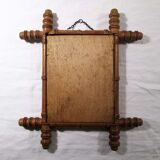 Miroir bambou en bois tourné 35x40cm
