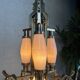 Art deco chandelier – opaline and brass