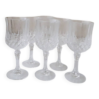 6 crystal stemmed glasses