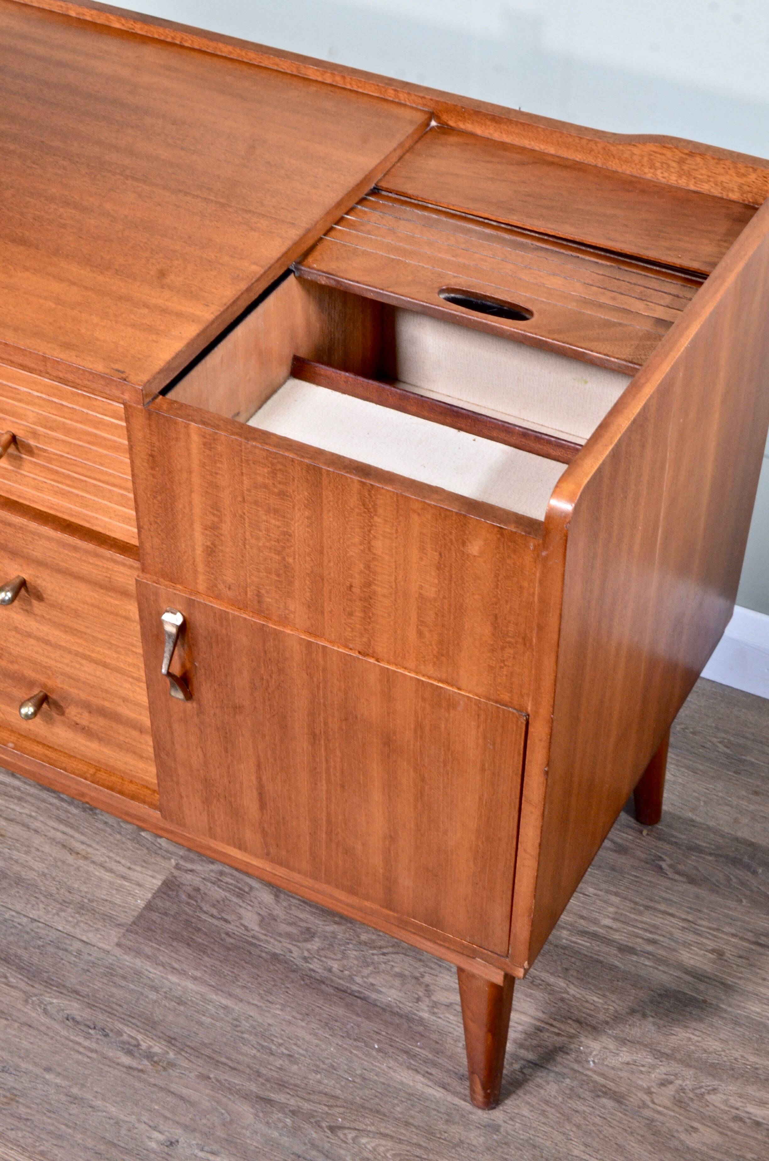 Midcentury Petite Sideboard / Cabinet In Teak From Austinsuite. Vintage Mod