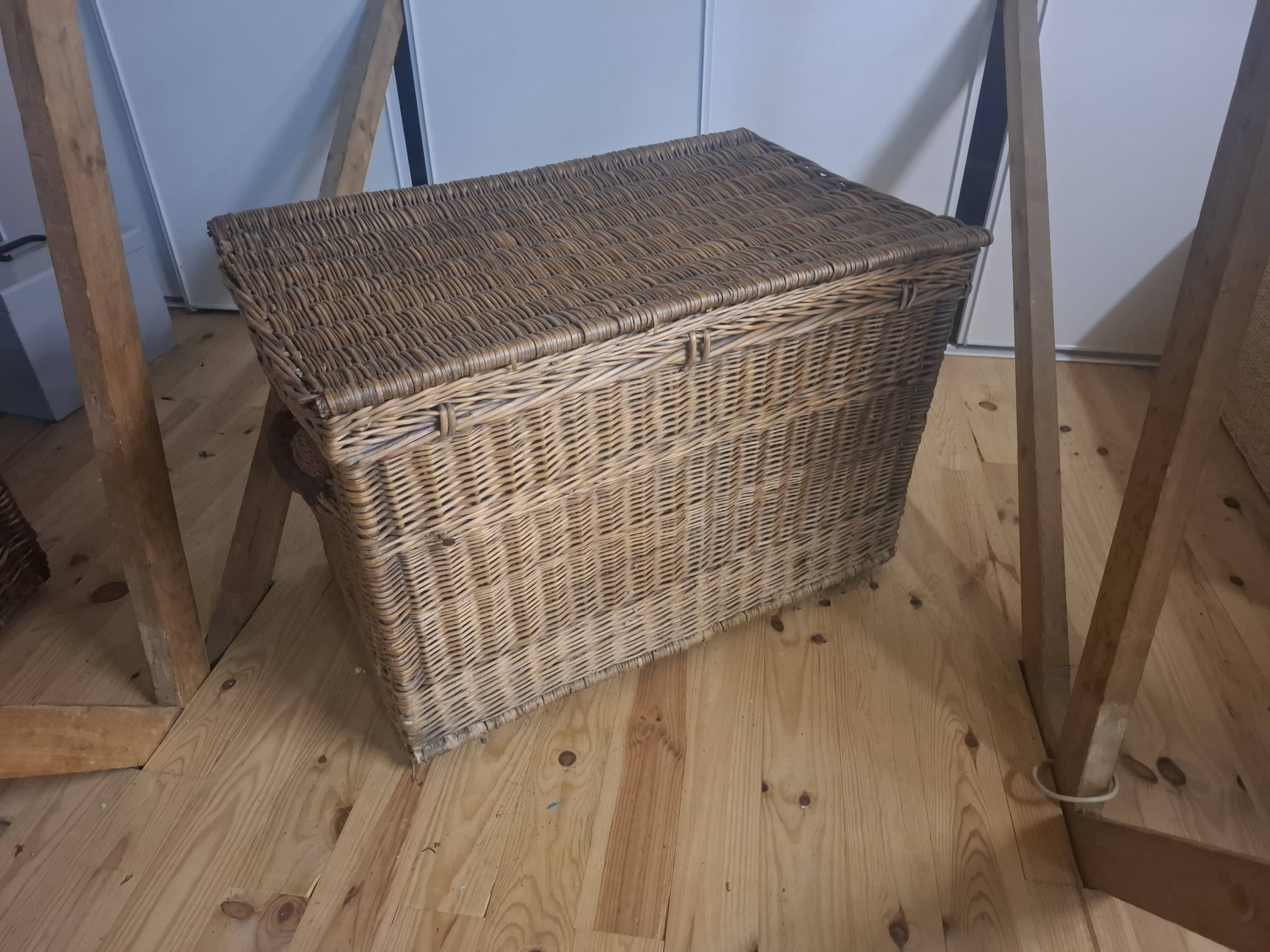 Wicker travel trunk