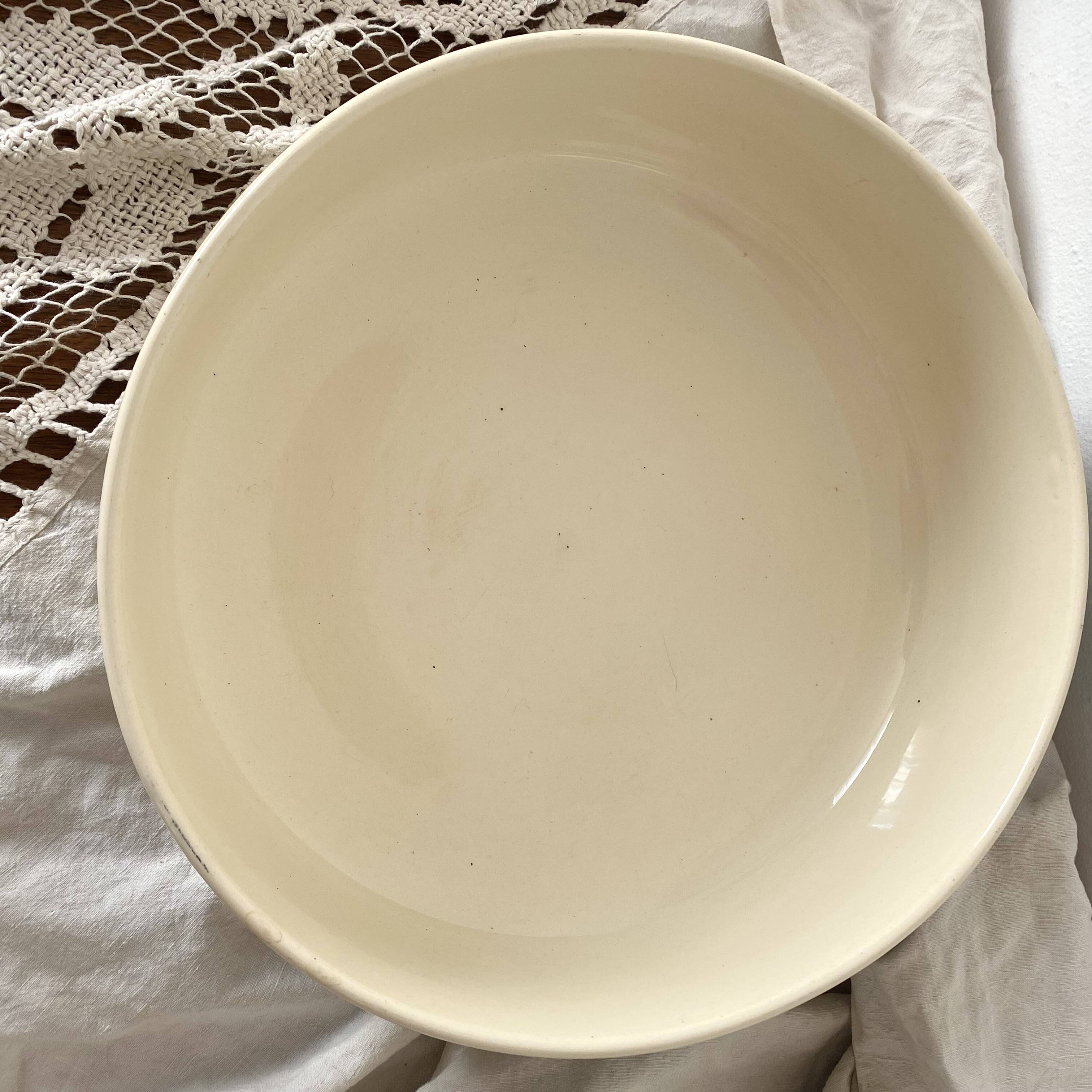 Old ironstone basin Moulin des loups, large fruit bowl