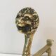 Pair of bronze andirons with lions
