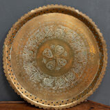 Oriental tray in copper or brass engraved XXth