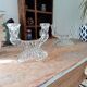 Pair of vintage chandeliers in chiseled glass 60s/70s