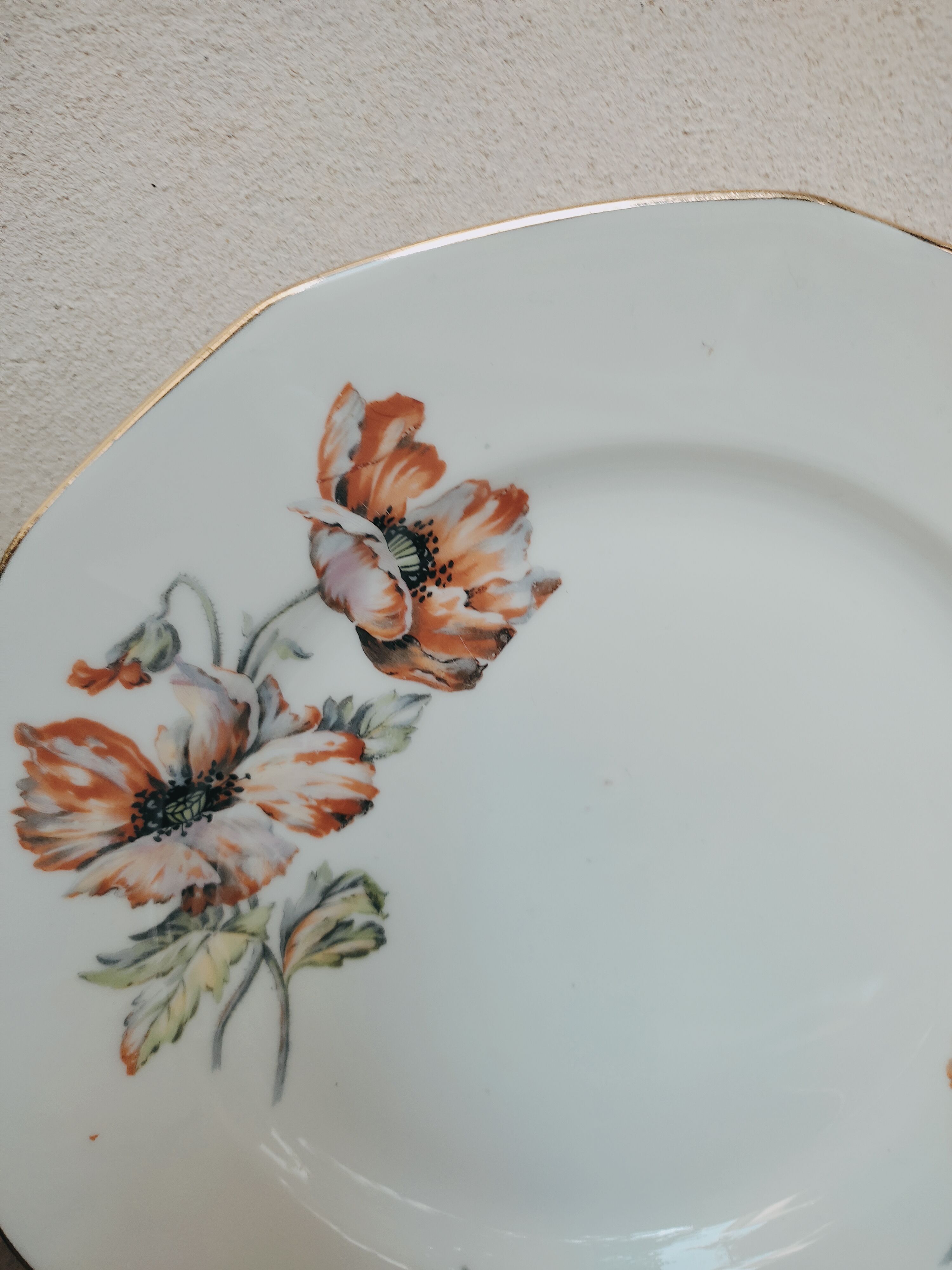 Porcelain dish with poppies