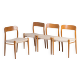 Oak chairs by Niels Otto Møller, 1960s, Set of 4