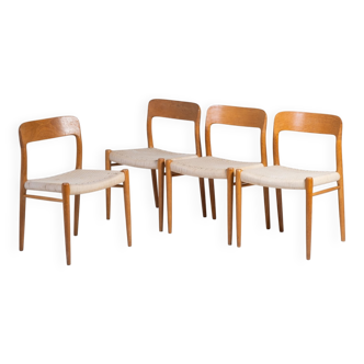 Oak chairs by Niels Otto Møller, 1960s, Set of 4