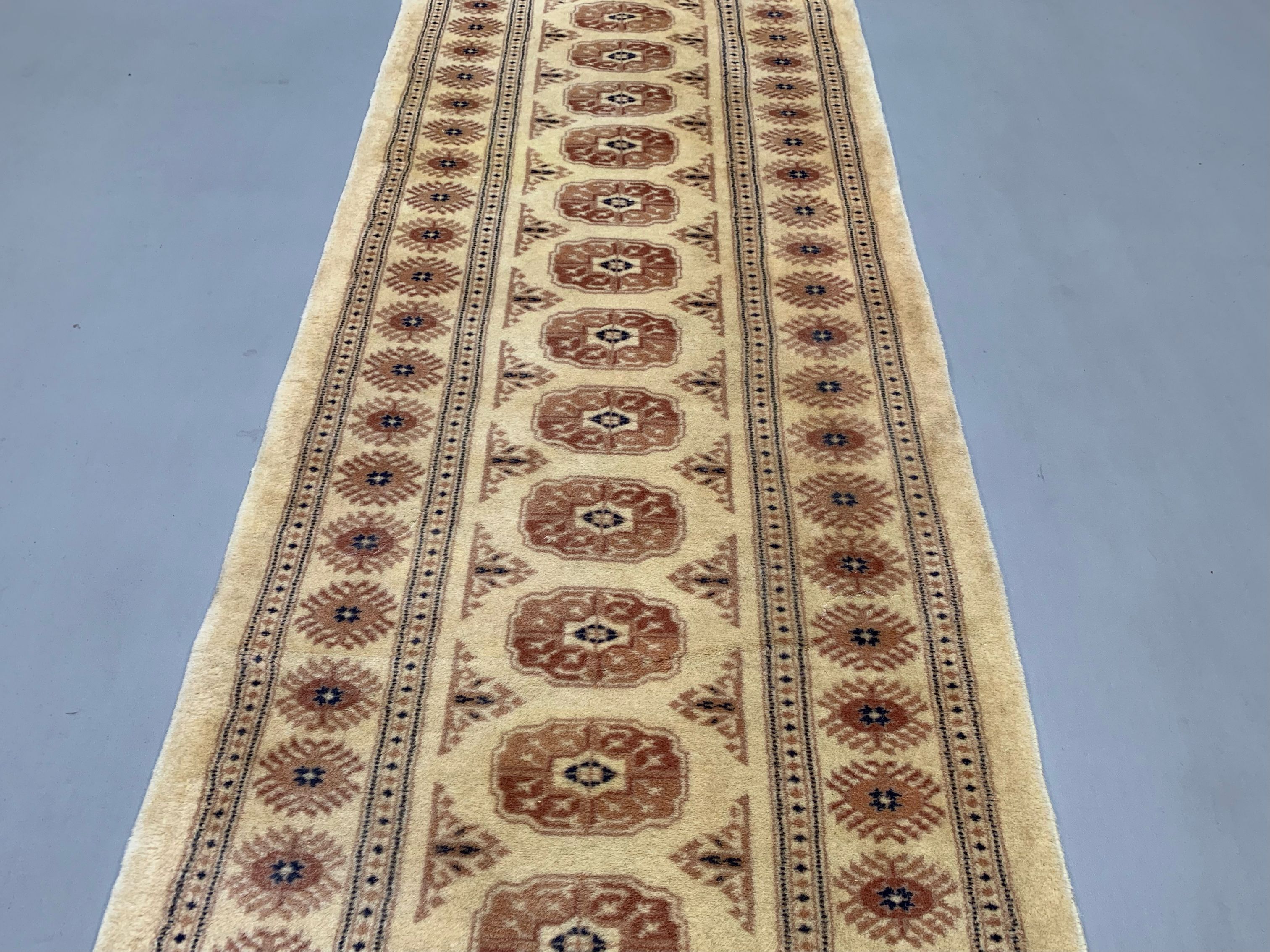 Vintage Indian Long runner 475x80 cm Bokhara wool rug tribal handmade