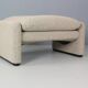 Vico Magistretti "Maralunga" 3-seater and footstool re-upholstered For Cassina