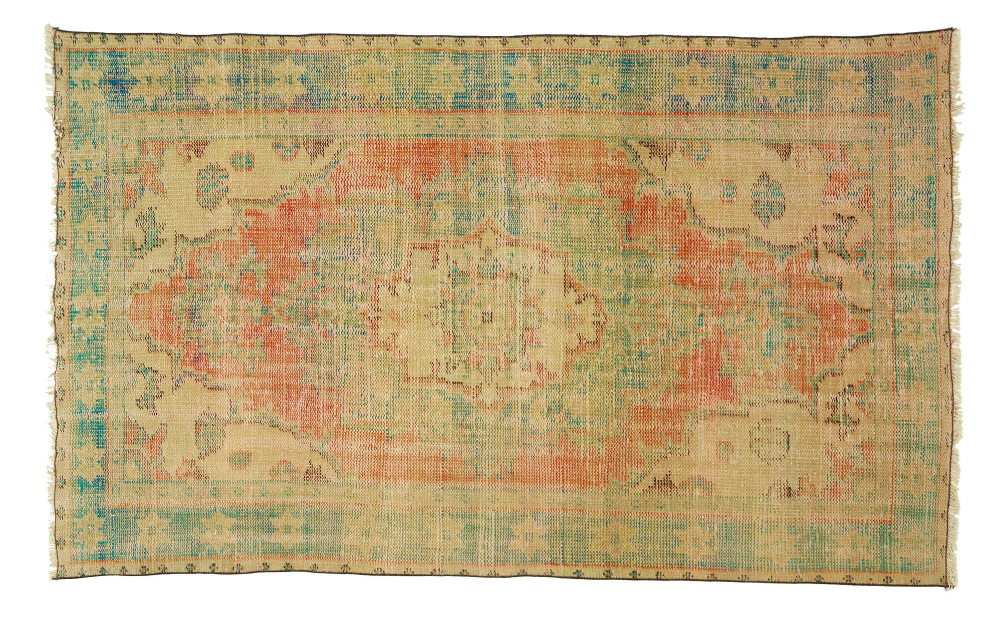 Anatolian handmade vintage rug 240 cm x 146 cm