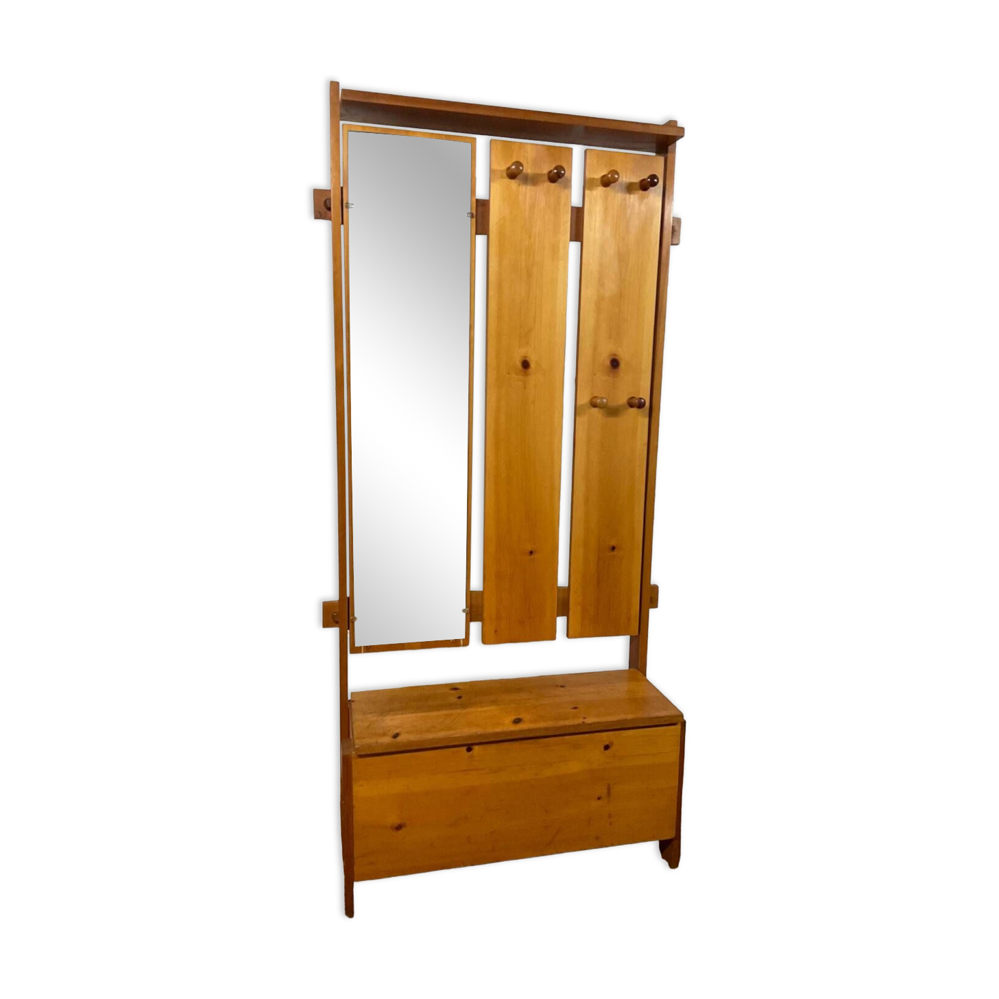 Vintage solid pine wardrobe